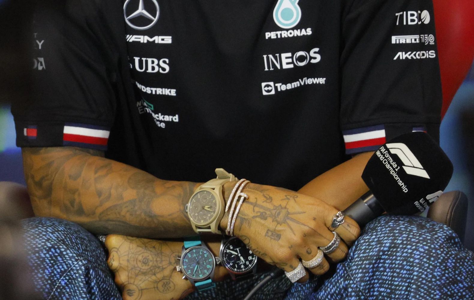 Lewis Hamilton and his watches