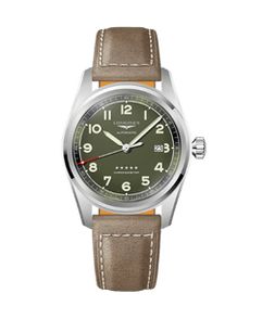 Longines-Longines-Spirit-Brown-Leather-Strap-42mm-Green