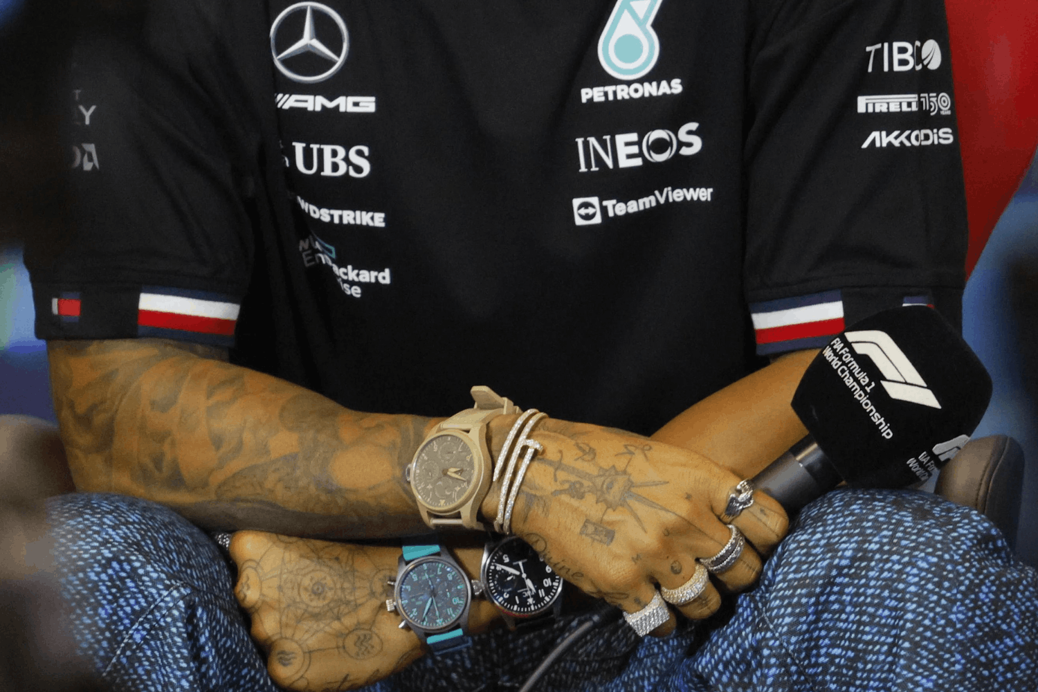 Lewis Hamilton and his watches