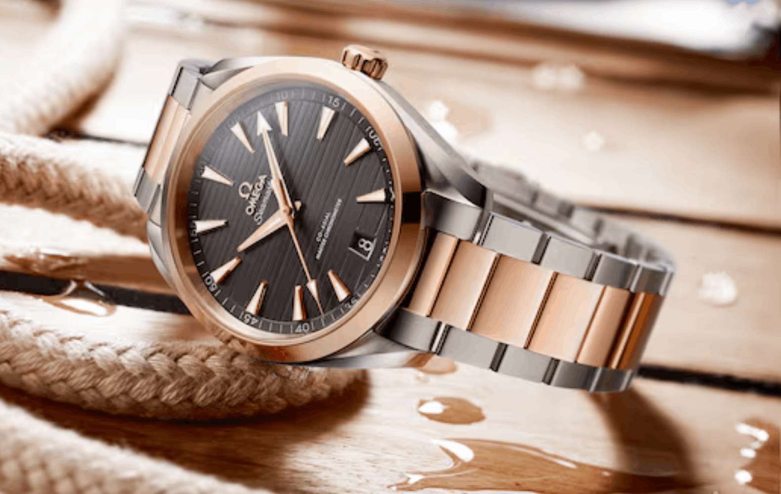 Omega aqua terra two tone best sale