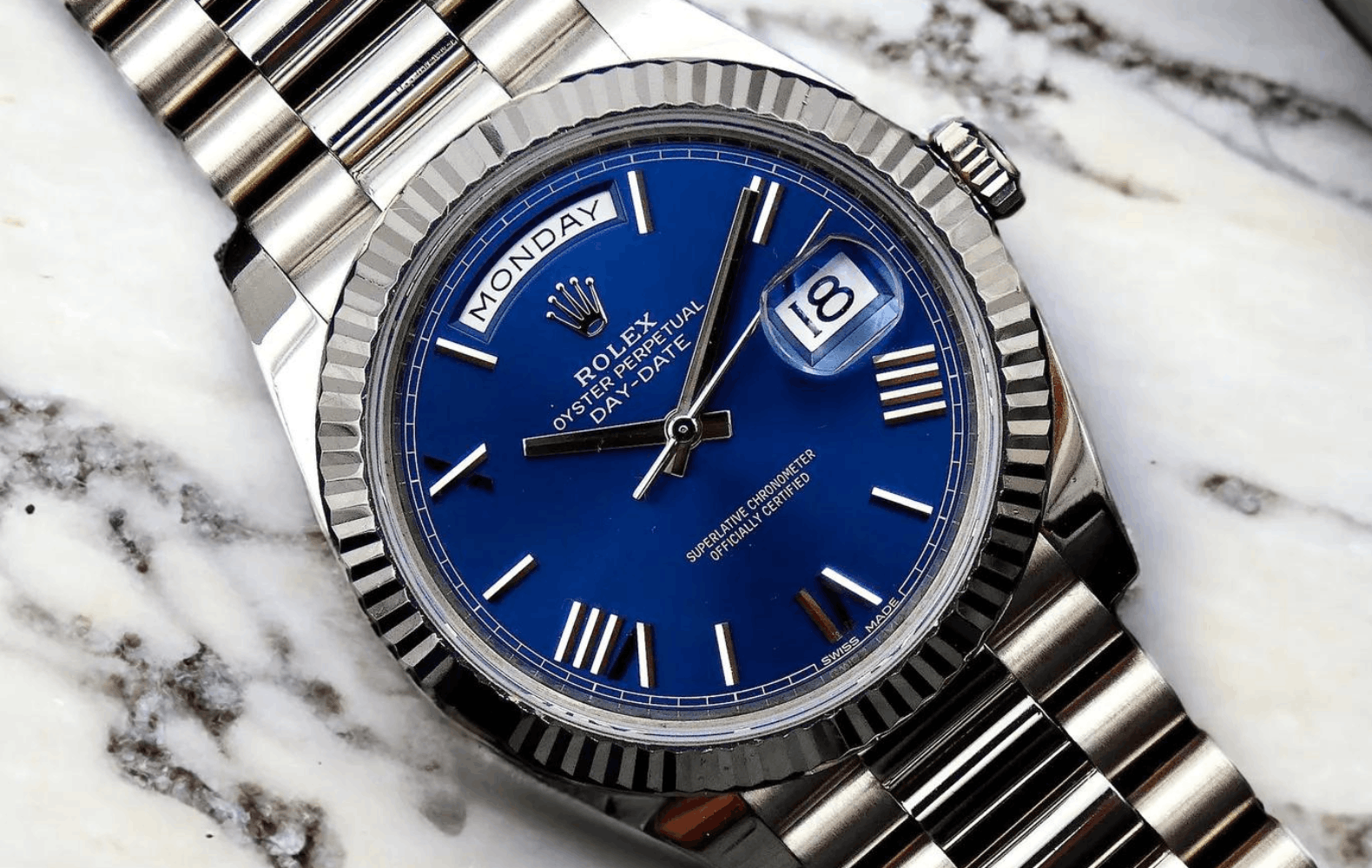 Rolex with blue sale