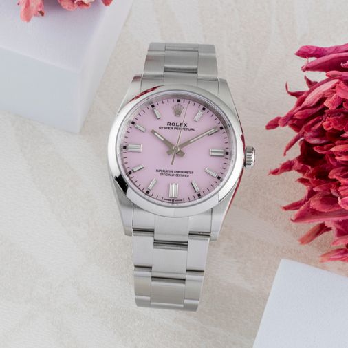 Rolex met een Roze wijzerplaat