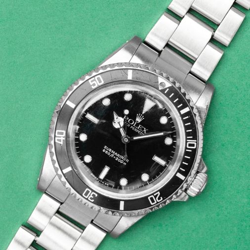 Rolex Submariner 5513 White Gold Hour Markers Punched Papers