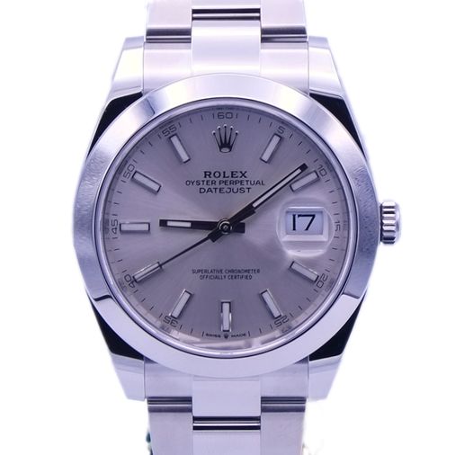 rolex datejust all silver