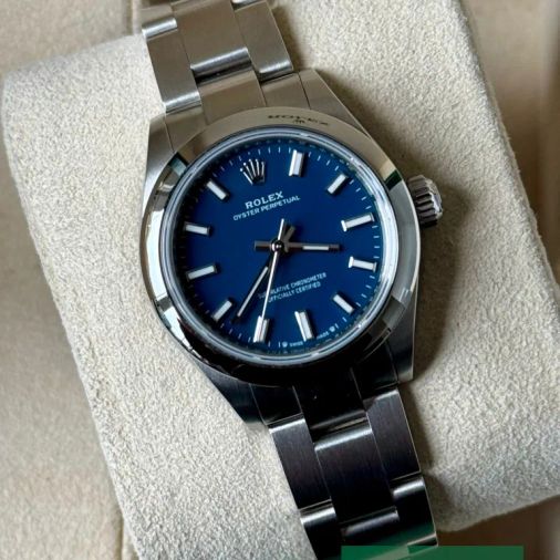 Rolex Oyster Perpetual mit blauem Zifferblatt » Aktuelle Preise
