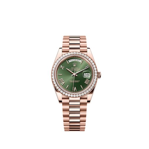 rolex rose gold green
