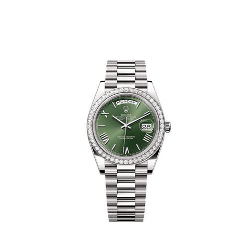 White Gold Olive Day Date Daydate White Gold Green Dial Rolex