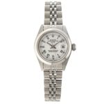 Rolex Oyster Perpetual Lady Date 69160 (1998) - Wit wijzerplaat 26mm Staal (1/5)