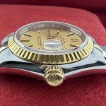 Rolex Lady-Datejust 69173 (1952) - Champagne dial 26 mm Gold/Steel case (3/8)