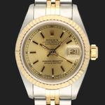 Rolex Lady-Datejust 69173 (1990) - Champagne dial 26 mm Gold/Steel case (3/8)
