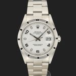 Rolex Oyster Perpetual Date 15210 (2004) - Wit wijzerplaat 34mm Staal (3/8)