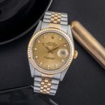 Rolex Datejust 36 16233 (1993) - Champagne wijzerplaat 36mm Goud/Staal (1/8)