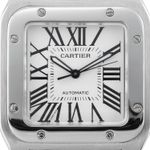 Cartier Santos 100 W200737G (2015) - Zilver wijzerplaat 38mm Staal (2/7)