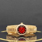 Rolex Lady-Datejust 69178 (1990) - Red dial 26 mm Yellow Gold case (4/7)