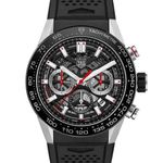 TAG Heuer Carrera CBG2A10.FT6168 (2023) - Transparant wijzerplaat 45mm Staal (2/3)
