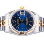 Rolex Datejust 31 68273 (1991) - Blue dial 31 mm Gold/Steel case (5/8)