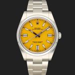 Rolex Oyster Perpetual 41 124300 (2022) - Yellow dial 41 mm Steel case (3/8)