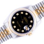 Rolex Datejust 36 16233 (1995) - Black dial 36 mm Gold/Steel case (1/8)