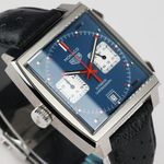 TAG Heuer Monaco Calibre 11 CAW211P (2025) - Blauw wijzerplaat 39mm Staal (3/8)