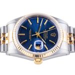 Rolex Datejust 36 16233 (1990) - Blue dial 36 mm Gold/Steel case (6/8)