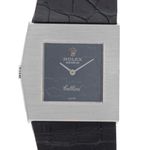 Rolex Cellini 4017 (1972) - Black dial 28 mm White Gold case (1/8)