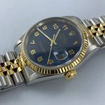 Rolex Datejust 36 - (Unknown (random serial)) - Blue dial 36 mm Gold/Steel case (4/6)