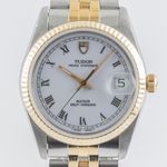 Tudor Prince Oysterdate 74033 (1995) - White dial 34 mm Gold/Steel case (5/8)