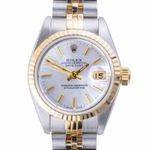 Rolex Lady-Datejust 69173 (1993) - Silver dial 26 mm Gold/Steel case (3/8)