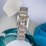 Cartier Tank Française W51007Q4 (2000) - Silver dial 25 mm Gold/Steel case (1/8)