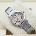 Cartier Santos 187903 (1991) - Beige wijzerplaat 25mm Goud/Staal (1/7)