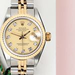 Rolex Lady-Datejust 69173 (1985) - Champagne dial 26 mm Gold/Steel case (5/8)