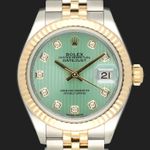Rolex Lady-Datejust 279173 (2018) - Green dial 28 mm Gold/Steel case (3/8)