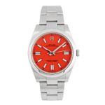 Rolex Oyster Perpetual 41 124300 (2020) - Rood wijzerplaat 41mm Staal (1/5)