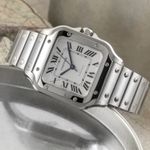 Cartier Santos WSSA0029 (Unknown (random serial)) - Silver dial 35 mm Steel case (2/8)