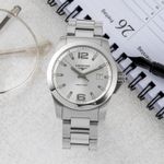 Longines Conquest L3.659.4.76.6 (2010) - Zilver wijzerplaat 41mm Staal (3/8)