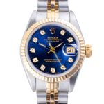 Rolex Lady-Datejust 69173 (1987) - Blue dial 26 mm Gold/Steel case (3/8)