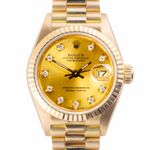 Rolex Lady-Datejust 69178 (1991) - Champagne dial 26 mm Yellow Gold case (3/8)