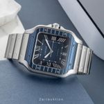 Cartier Santos WSSA0048 (Onbekend (willekeurig serienummer)) - Blauw wijzerplaat 40mm Staal (2/8)
