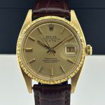 Rolex Oyster Perpetual Date 1508 (1963) - Champagne dial 34 mm Yellow Gold case (1/8)
