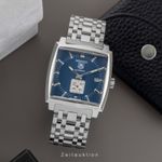 TAG Heuer Monaco Calibre 6 WW2111 (2010) - Blue dial 37 mm Steel case (3/8)