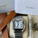 Cartier Santos WSSA0029 (2023) - Zilver wijzerplaat 35mm Staal (7/7)