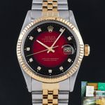 Rolex Datejust 36 16013 (1988) - Red dial 36 mm Gold/Steel case (1/7)