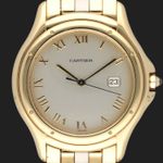 Cartier Cougar 116000R (2007) - Wit wijzerplaat 33mm Geelgoud (2/8)