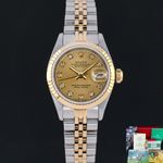 Rolex Lady-Datejust 69173 (1990) - Champagne dial 26 mm Gold/Steel case (1/8)