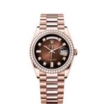 Rolex Day-Date 36 128345RBR (2024) - Bruin wijzerplaat 36mm Roségoud (1/1)