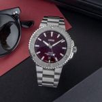 Oris Aquis Date 01 733 7766 4158-07 8 22 05PEB (Onbekend (willekeurig serienummer)) - Rood wijzerplaat 42mm Staal (1/8)
