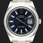 Rolex Datejust II 116300 (2014) - Blue dial 41 mm Steel case (3/8)