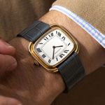 Cartier Vintage 9705 (1970) - White dial 35 mm Yellow Gold case (1/8)