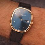Patek Philippe Golden Ellipse 3747 (1968) - Blue dial 31 mm Yellow Gold case (4/5)