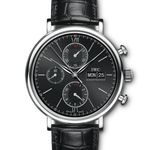 IWC Portofino Chronograph IW391029 (2024) - Zwart wijzerplaat 42mm Staal (1/1)